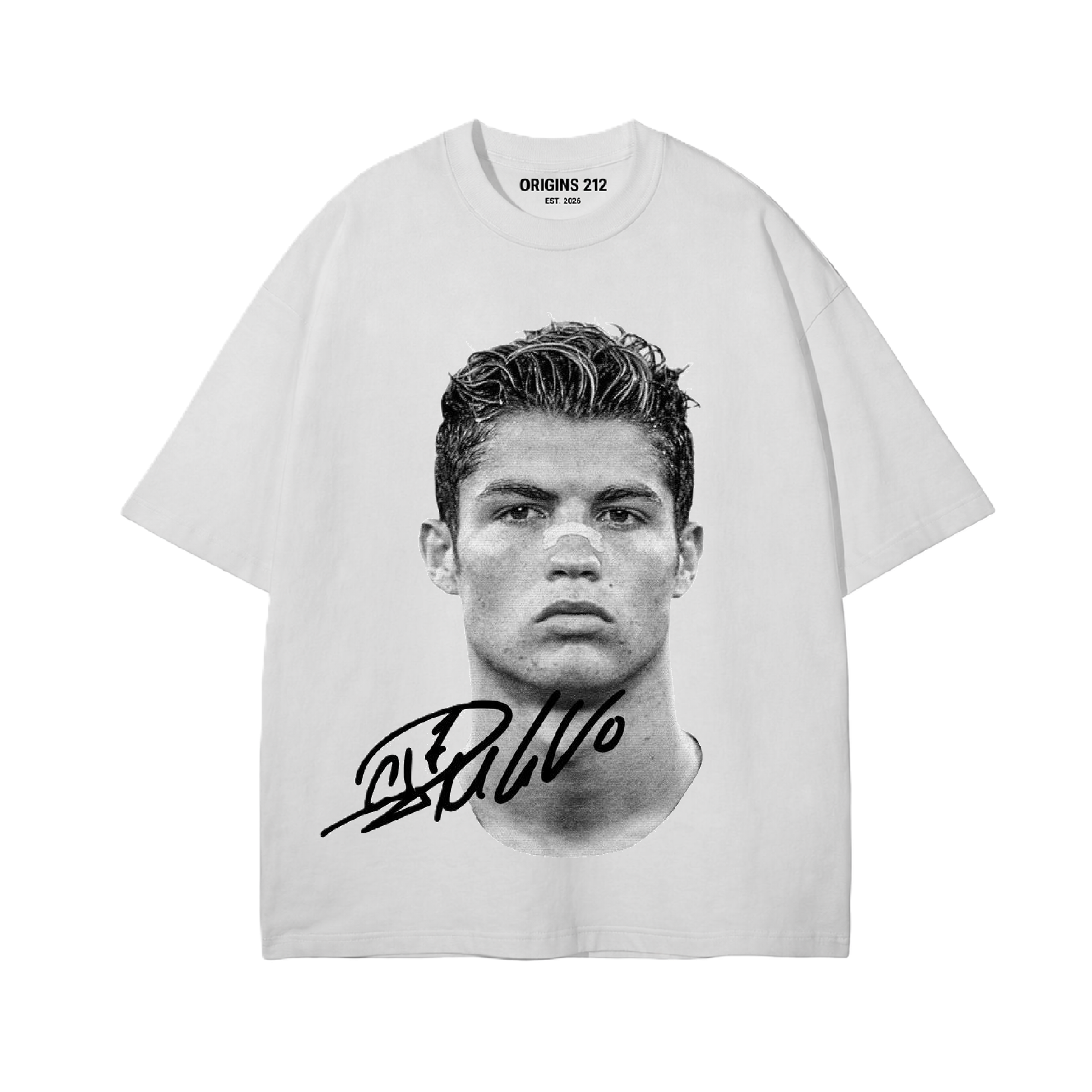 ORIGINS 212 — "GOAT" Signature Tee (White-Black)