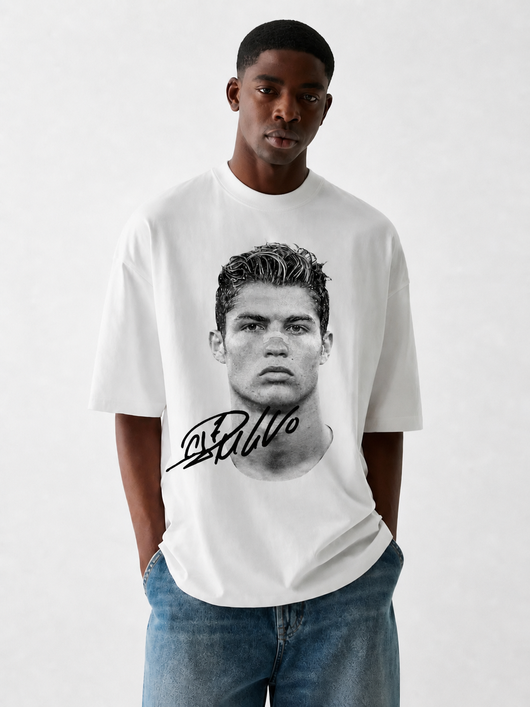 ORIGINS 212 — "GOAT" Signature Tee (White-Black)