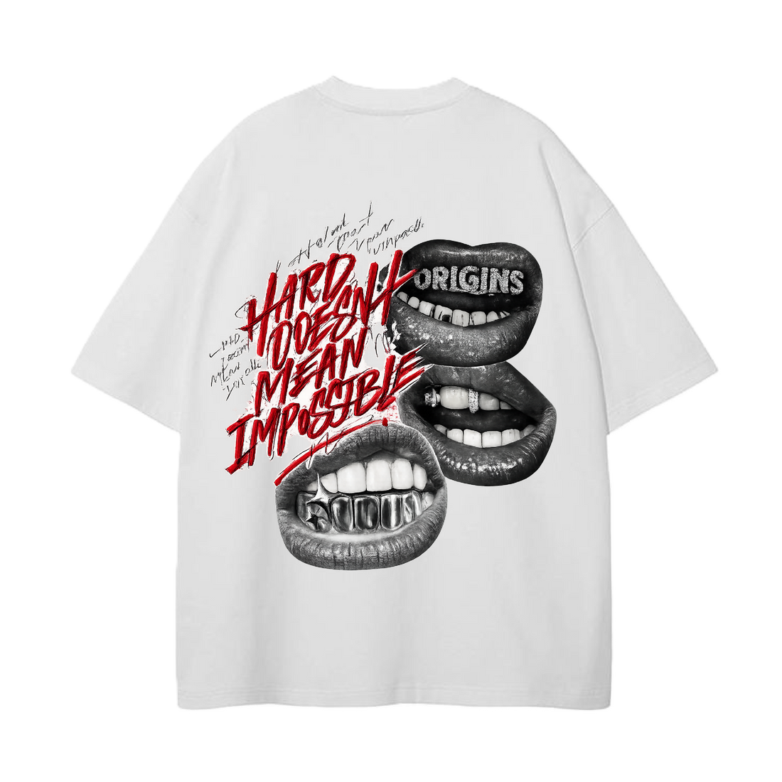 ORIGINS 212 — Hard Doesn’t Mean Impossible T-Shirt (White/Red)