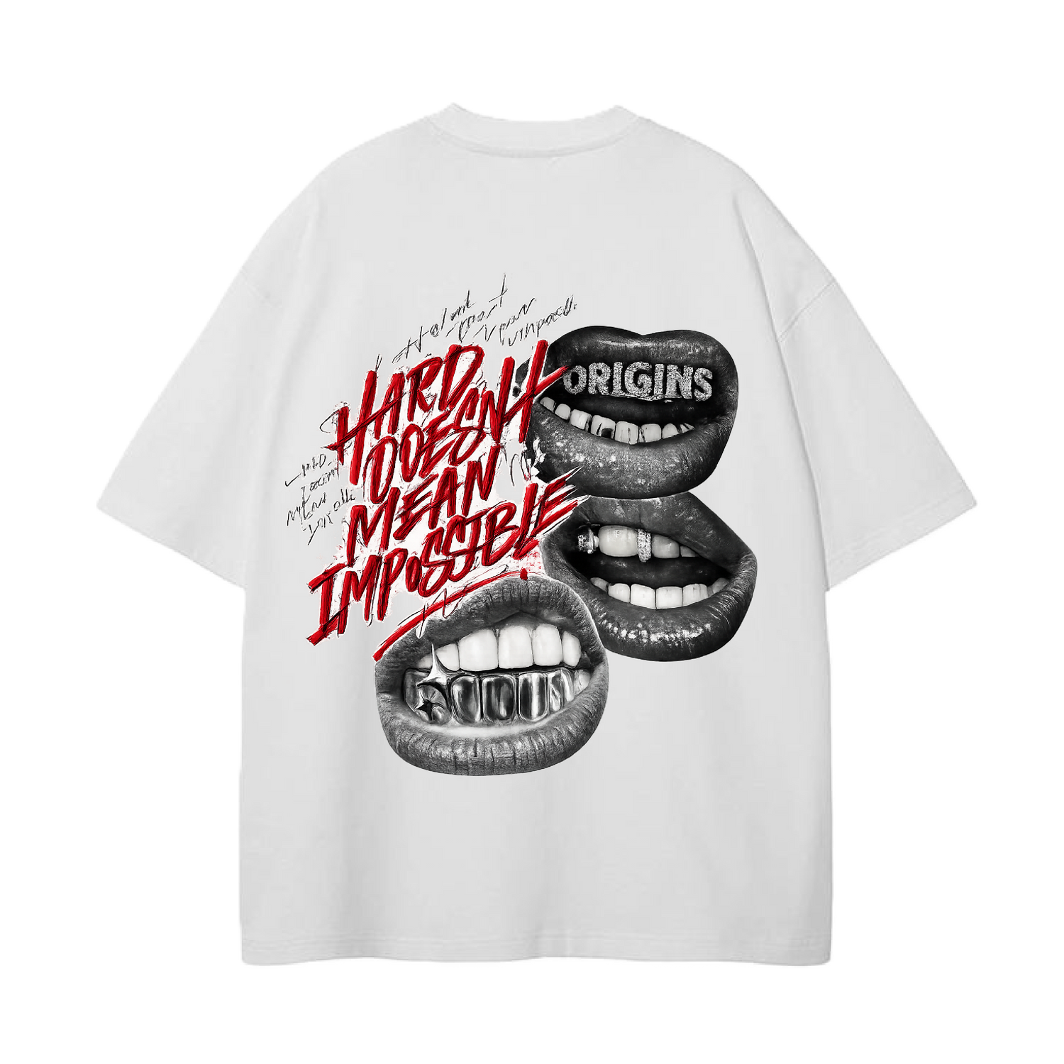 ORIGINS 212 — Hard Doesn’t Mean Impossible T-Shirt (White/Red)