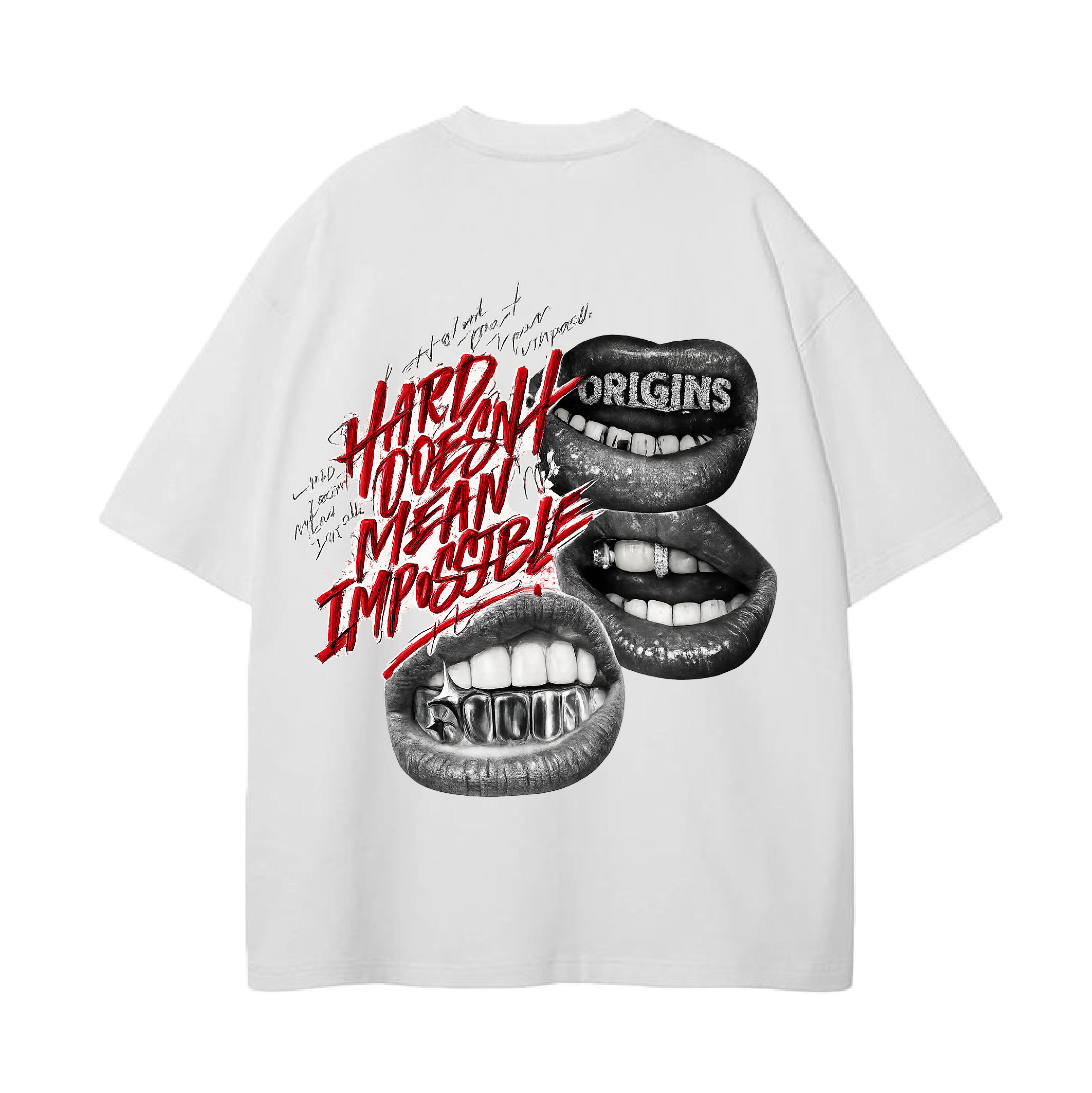 ORIGINS 212 — Hard Doesn’t Mean Impossible T-Shirt (White/Red)