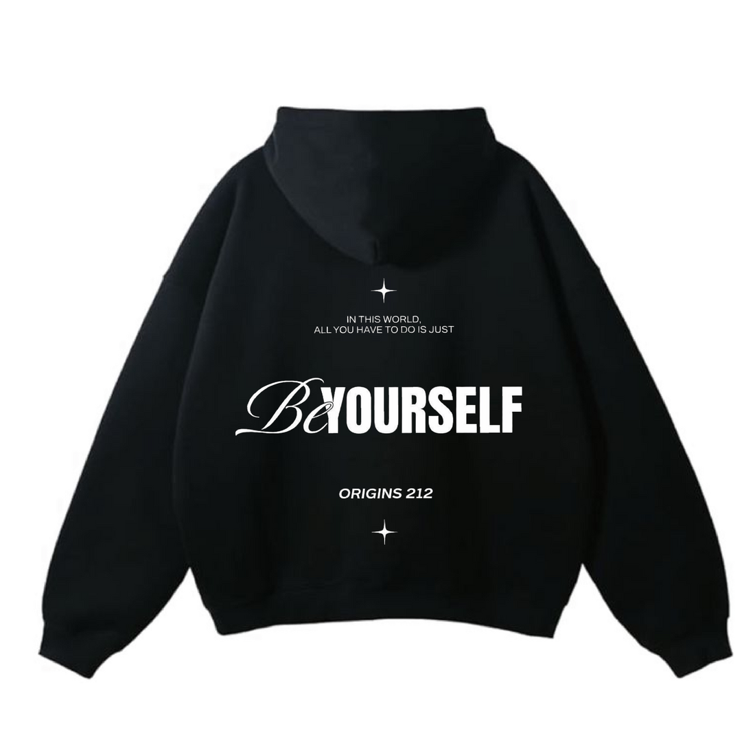 ORIGINS 212 — Be Yourself Hoodie (Black/White)