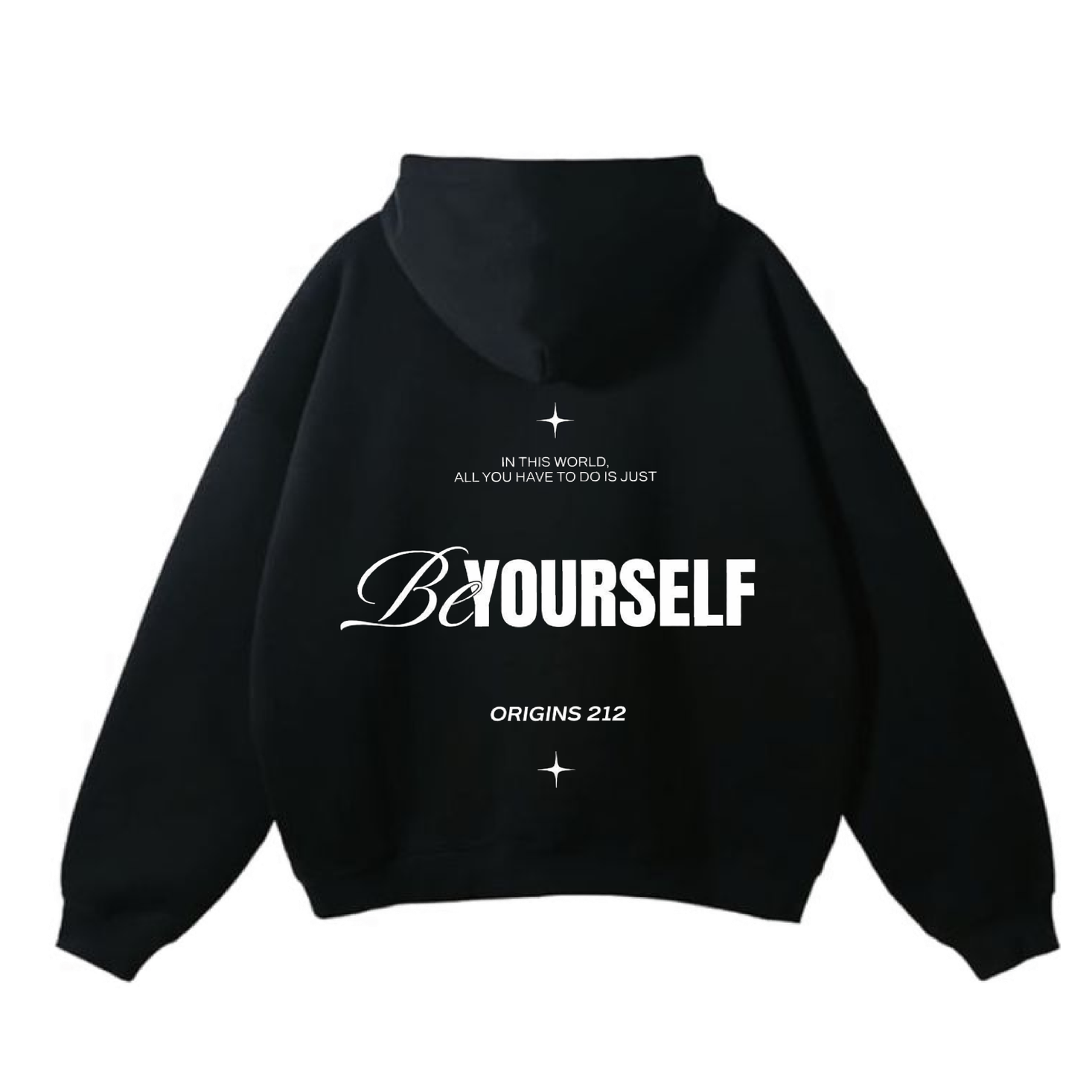 ORIGINS 212 — Be Yourself Hoodie (Black/White)