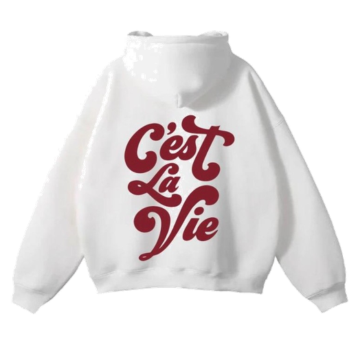 ORIGINS 212 — C’est La Vie Hoodie (White/Burgundy)
