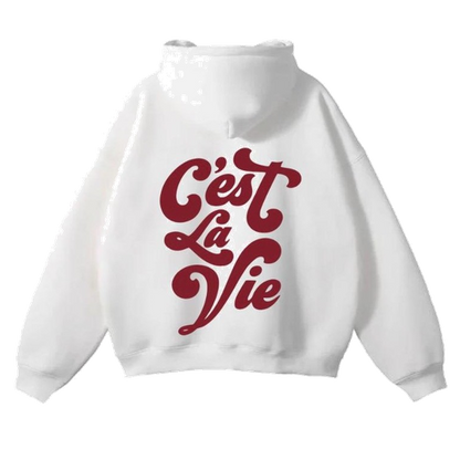 ORIGINS 212 — C’est La Vie Hoodie (White/Burgundy)